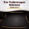 Car Trunk Mat for Volkswagen Scirocco 2009 2010 2011 2012 2013 2014 -2017 Cargo Liner Carpet Interior Parts Accessories