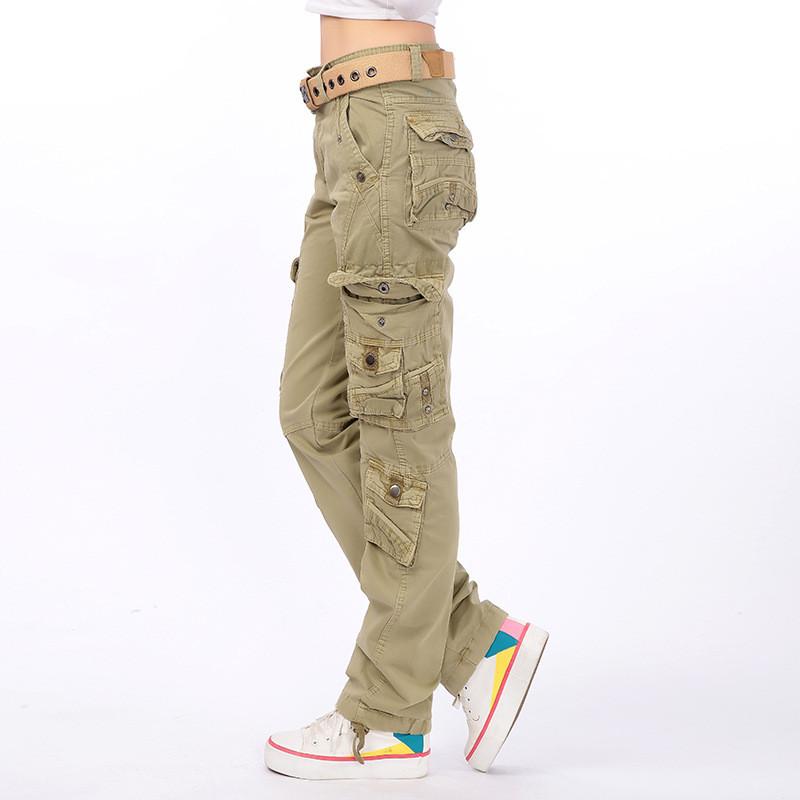 Cotton Pantalon Femmes 2025 Men Women Workout Military Multi-Pocket Baggy Cargo Pants Loose Straight Trousers Hip Hop Pants