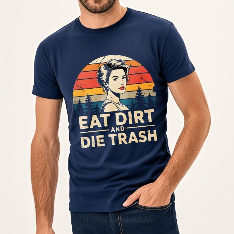 Casual tshirt Adult For Unisex Crew Neck t shirt Daily Wear Retro Sunset Women Forest Text Hiphop Unisex Top tees summer Unisex tees