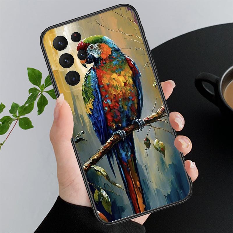 Painting Bird Phone Case For Samsung S23 S22 S21 S20 Ultra S20 S22 S21 S10E S21 S20 FE S24 Plus