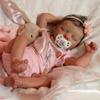 Cute 18 Inch Reborn Dolls Twin A Full Vinyl/Cloth Body Newborn Babies Doll with Closed Eyes Real Looking Reborn Toddler Girl Dolls Kid's Birthday Gift