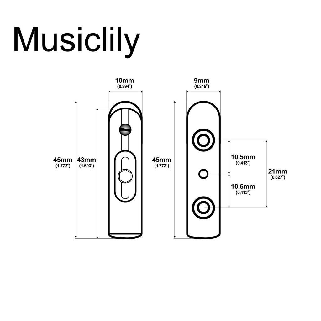 Musiclily Ultra Латунный Одиночный Жесткий Бридж для Гитары с 6 Независимыми 10 мм для Электрогитары Хром Бридж, Седла, Широкий, Гитары,