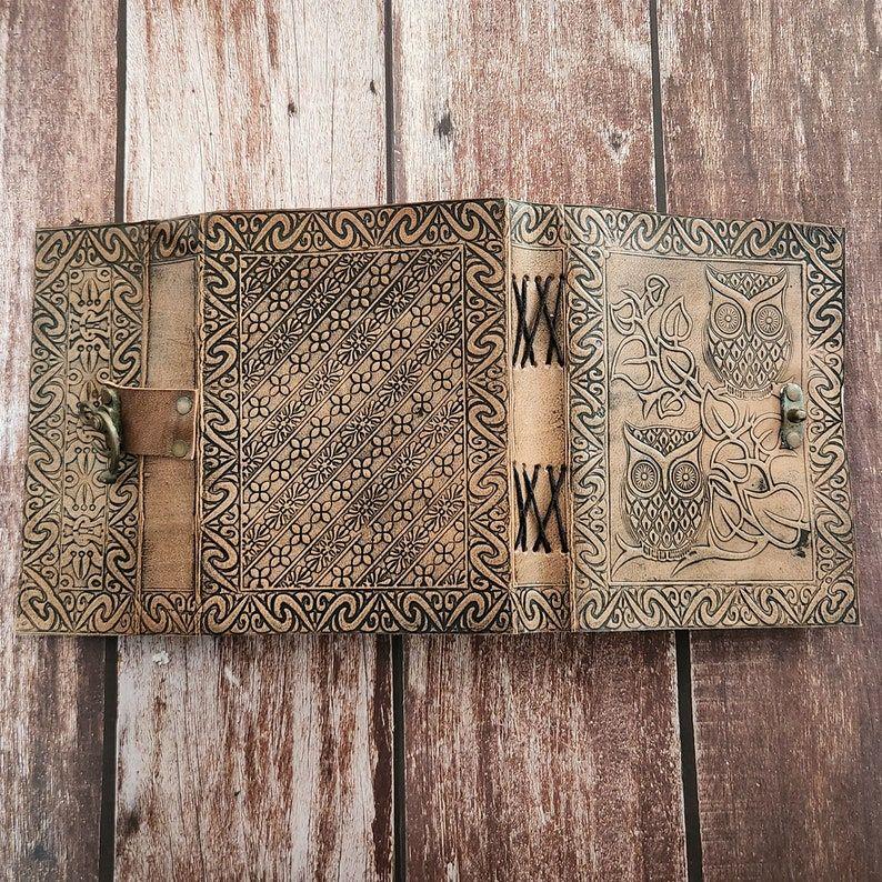Дневник из тисненой кожи с совой, Кожаный журнал в винтажном стиле, Кожаный альбом для эскизов, Блокнот, Журнал, Свадебный подарок, Персонализированный подарок для путешествий.
