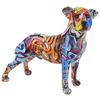 [A1356] - Multicolored 'Graffiti Dog' Resin Figurine - 23x28 Cm
