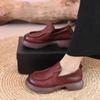 Осень новые женские модные простые одинарные туфли на мягкой подошве с неглубоким вырезом, универсальные маленькие кожаные туфли