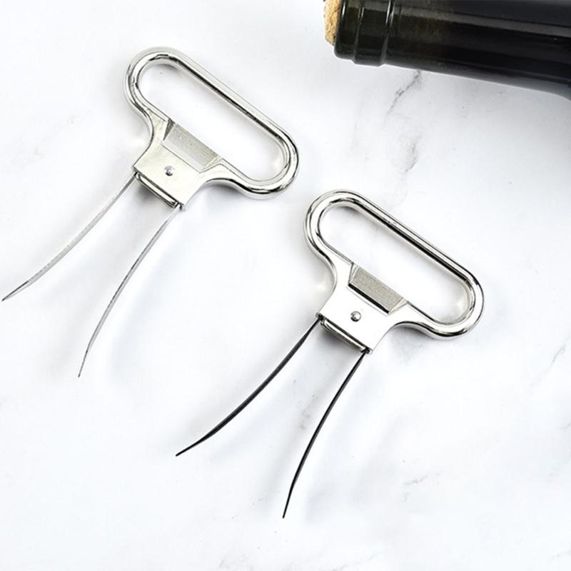 Zincs Alloys Pumps Cork Corkscrew Out Tool Handheld Two Prongs Wine Cork Remover Extractors Portable Wine Bottle Opener