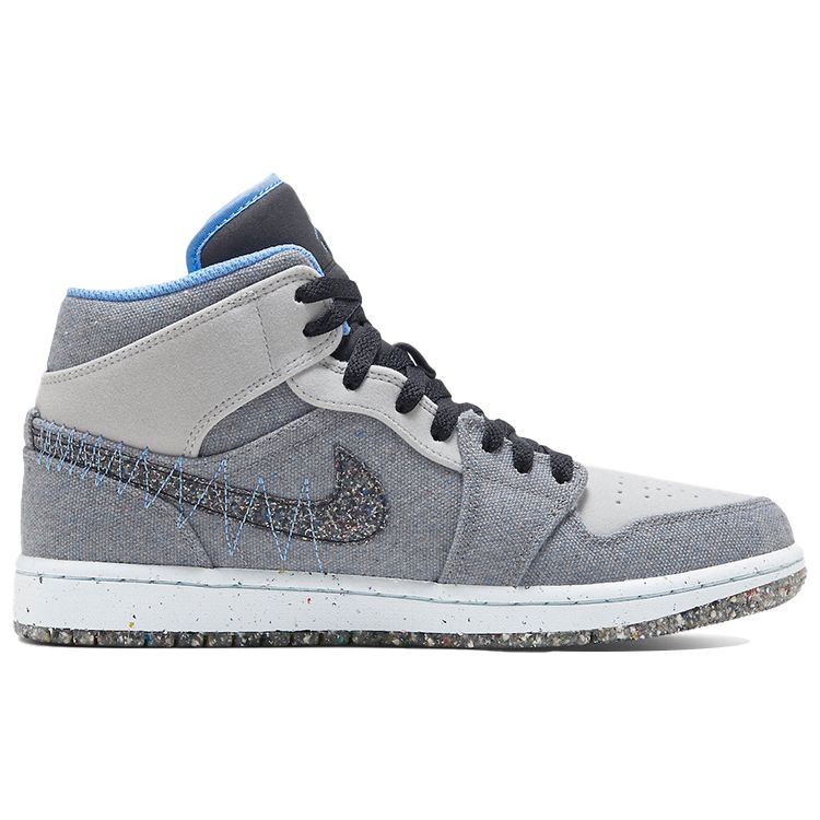 Air Jordan 1 Mid Crater Grey University Blue Мужские кроссовки Нейтрально-серый черный DM3529-004