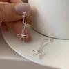 Elegant Bowknot Studs Jewelry Delicate Bowknot Pendant Ear Studs Silver Plated Earrings Adornment for Ladies