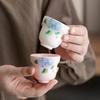 Керамическая чайная чашка-тыква, китайская посуда для чая Кунг-фу Гунфу, фарфоровая чайная чашка, ручная работа, гортензия, мастерская чайная чашка, посуда для напитков, чайная церемония