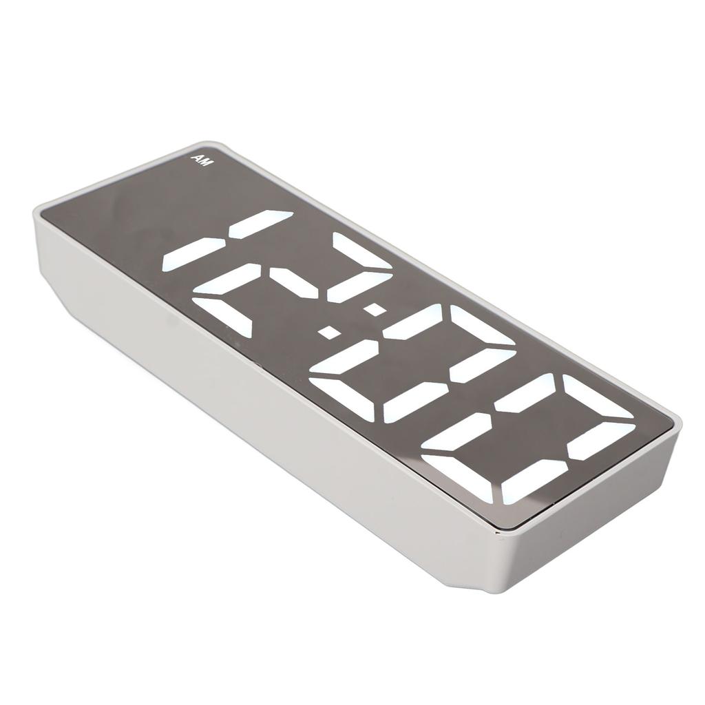 Digital Alarm Clock Temperature Display LED Mirror Electronic Clocks for Home Bedroom Decoration White