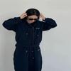 Свободный спортивный костюм-свитер большого размера для женщин, осенняя мода, тонкий и повседневный, комплект из двух предметов для полных женщин 2-150 кг
