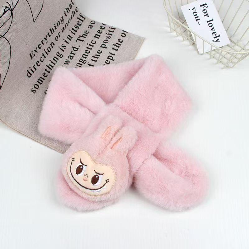 New Winter Children's Cute Cartoon Plush Faux Fur Snood Scarf