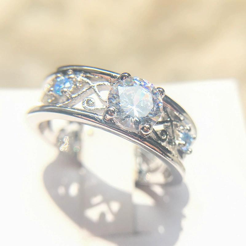 Винтажное кольцо из латуни и стали с синим сапфиром и кубическим цирконием для любителей моды