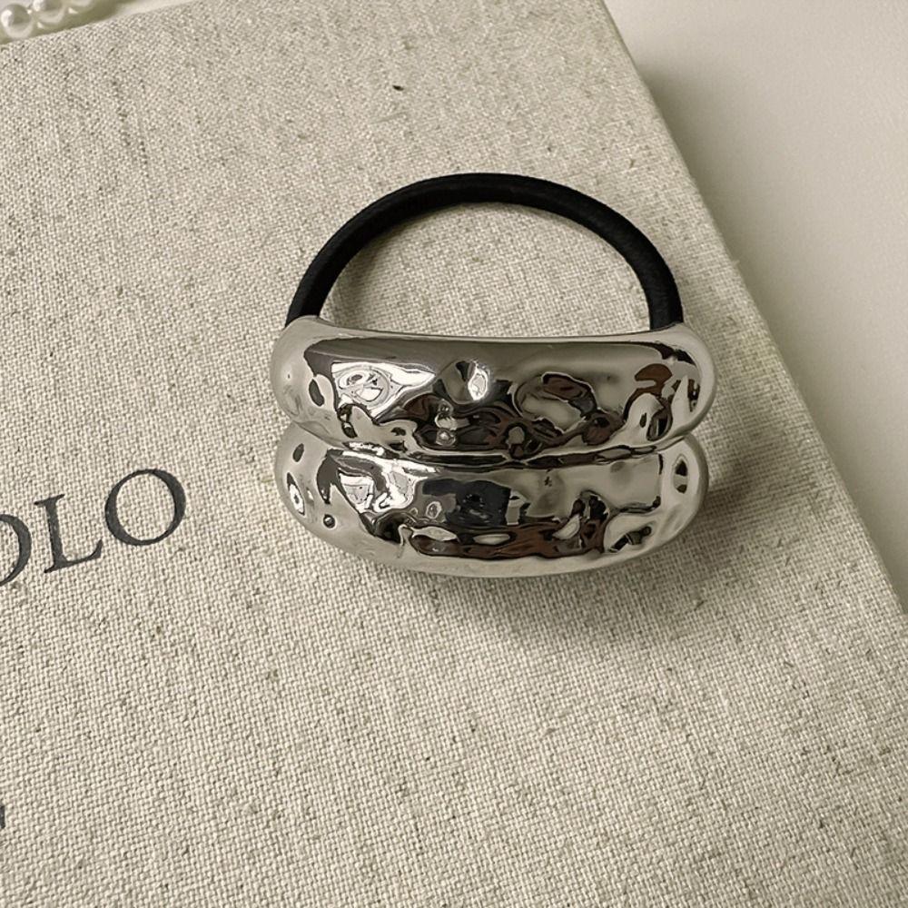 Металлический кованый арочный пучок родиевая повязка на голову большая эластичная резинка для волос высокое качество заколка для волос для хвостика