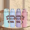 1PC Pitbull Dog Retro Text Graphic Print 750ml Portable Sports Water Bottle Leakproof Gym Outdoor Travel Drink Cup