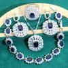 Europe and The United States Hot AAA Zircon Bracelet Necklace Earrings Female Jewelry Set