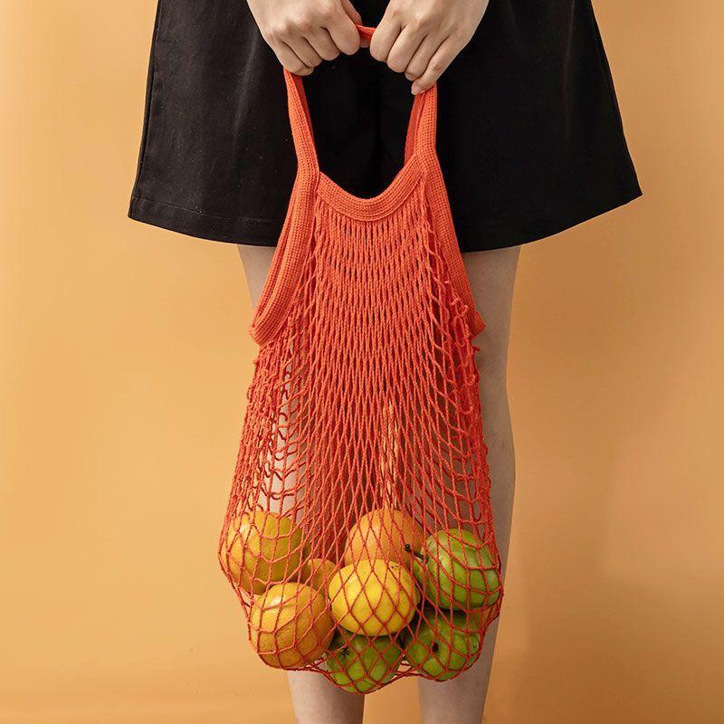 Портативные многоразовые пакеты для продуктов, сумка для фруктов и овощей, моющаяся хлопковая сетка, органический органайзер, сумка-тоут с короткой ручкой