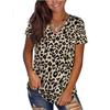 Summer Leopard 3D Print T-shirts Women Vintage Streetwear T Shirt Y2k Tops Woman V-Neck Tees Girls Oversized Harajuku Clothing