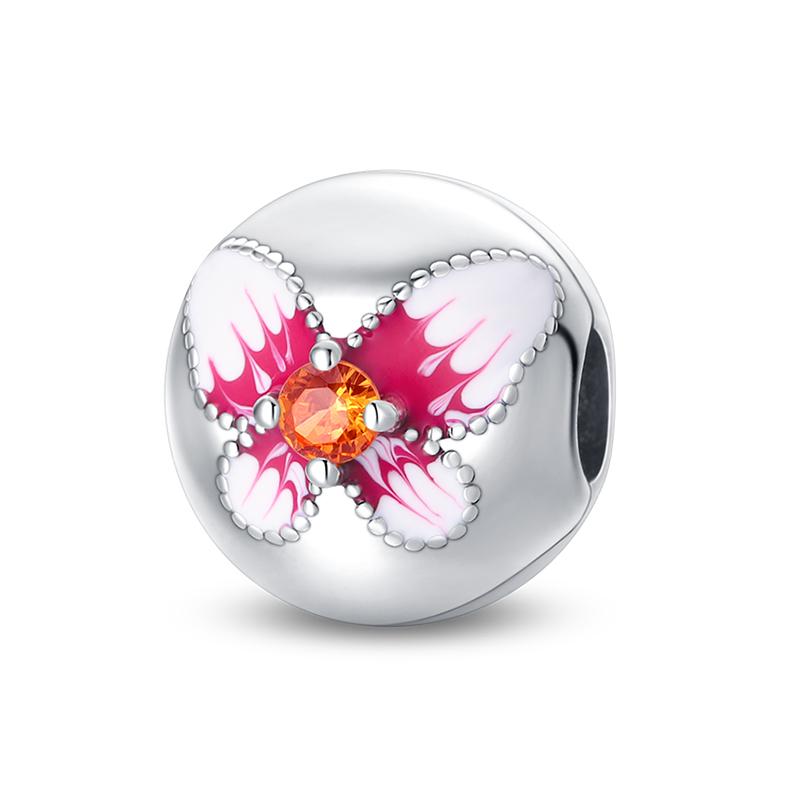 Spring 925 Silver Color Sakura Butterfly Flowers Charms Beads Fit Diy 925 Original Bracelets Fine DIY Jewelry Birthday Gifts