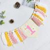 Cotton Colorful Tassel Banner 62 Inch Party Flag Daisy-flower Birthday High Chair Banner  Home