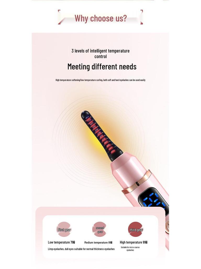 Портативный электрический керлер для ресниц с подогревом для красоты