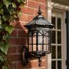 Automatic Dusk To Dawn Solar Light Vintage Wall Light, Motion Sensor Outdoor Sconce with Glass European Style Lamp Shade, Waterproof Garden