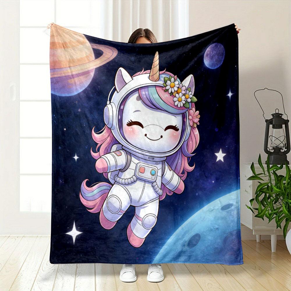 Multiple Sizes Cute Cartoon Unicorn Print Blanket Home Travel Camping for Adults and Kids Luxury Gifts Picnic Blanket