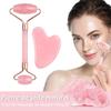 Natural Rose Quartz Jade Roller Gua Sha Set Facial Body Massager Roller Jade Stone Massage Set Face Lifting Beauty Massage Tools