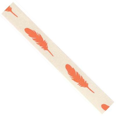 MégaCréa DIY - Ruban Imprimé En Coton Plume Orange 1,5 Cm 2 M