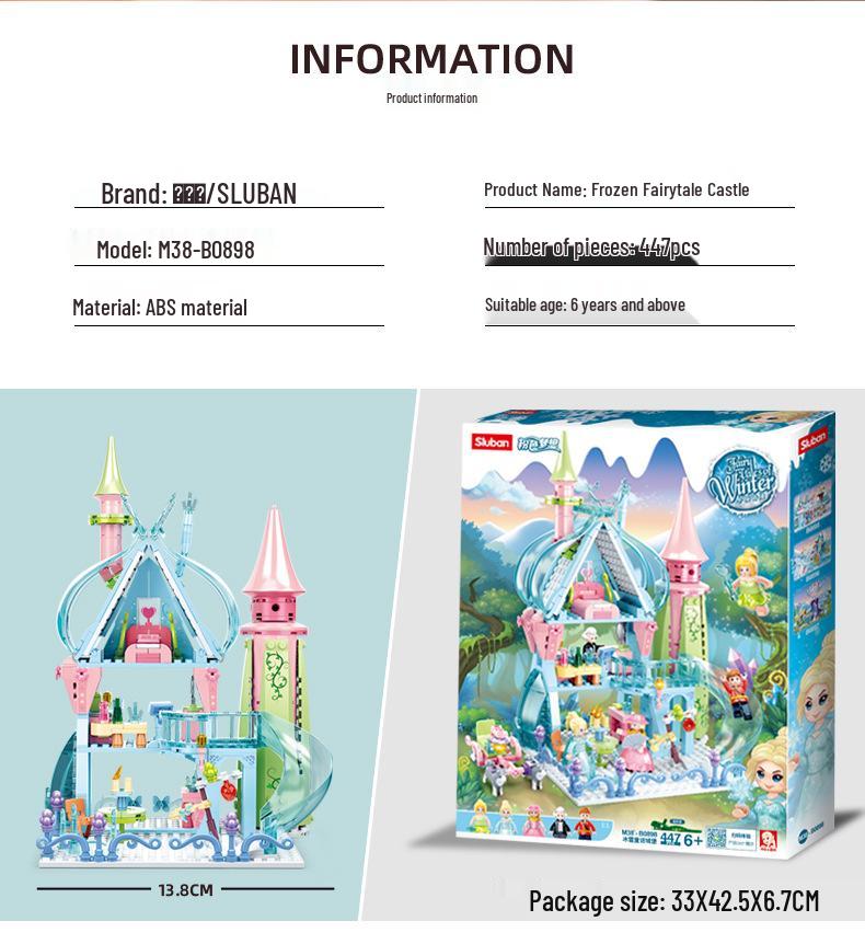 Little Ruban Winter Wonderland Ice & Snow Fairy Tale Castle Carriage Building Blocks