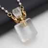 1 шт. модный натуральный камень прозрачный кварц флакон духов кулон жемчужная цепочка ожерелья для женщин свадебные украшения поставки