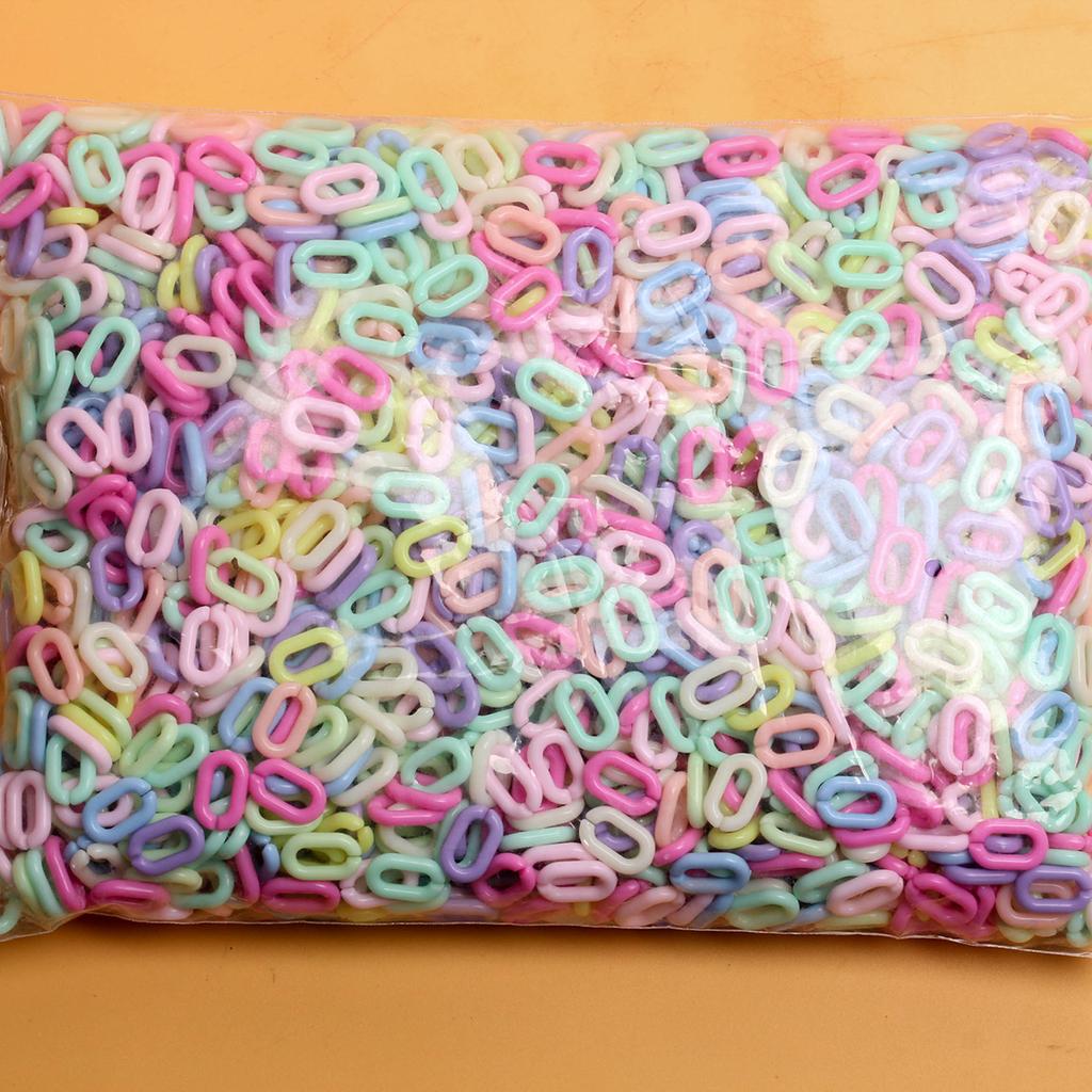 500g/bag About 2200Pcs 14mm*9mm Twisted DIY Multicolor Chains Acrylic Beads Jewelry Findings Accessories Assembled Parts