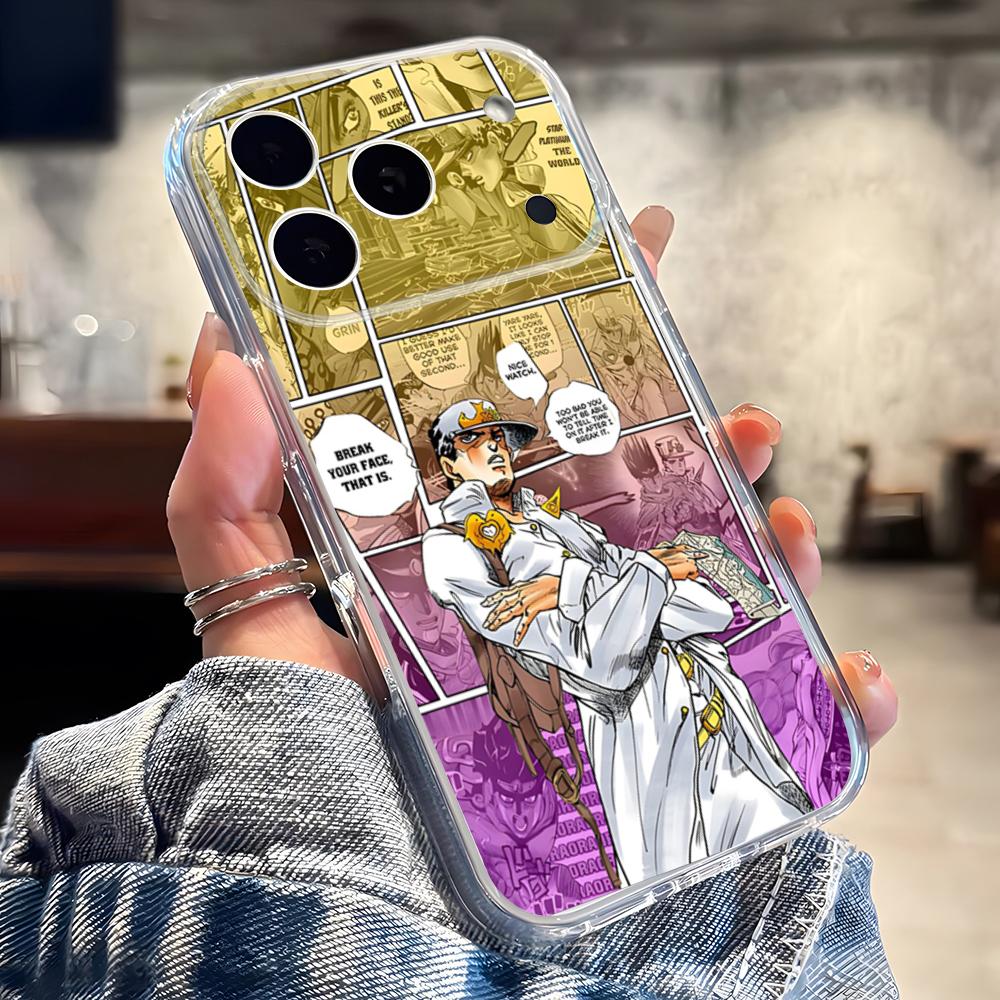 Чехол для телефона JoJo's Bizarre Adventure для iPhone 17 16 Pro Max 15 14 13 11 12 Mini Xs X Xr 7 8 Plus Se Прозрачный чехол