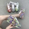 2024 New White Shoes Women's Couple Thick Sole Casual Painted Sports Shoes
