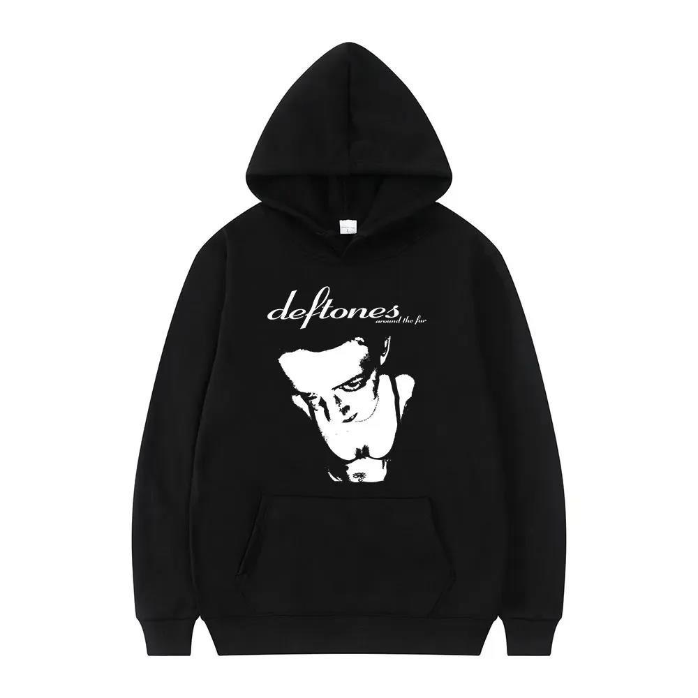 Новые Модные Женские Худи Deftones с Популярным Принтом Больших Размеров Ретро Панк Свитшот Личность Уличная Одежда