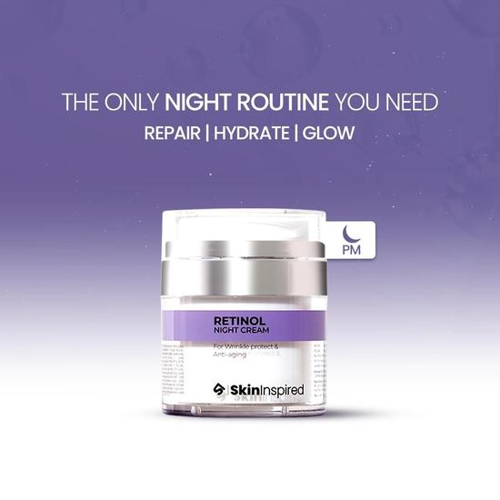 Ночной крем SkinInspired Retinol от морщин и против старения | Легкий крем от пигментных пятен, тонких линий и морщин | Крем против старения | 50 г