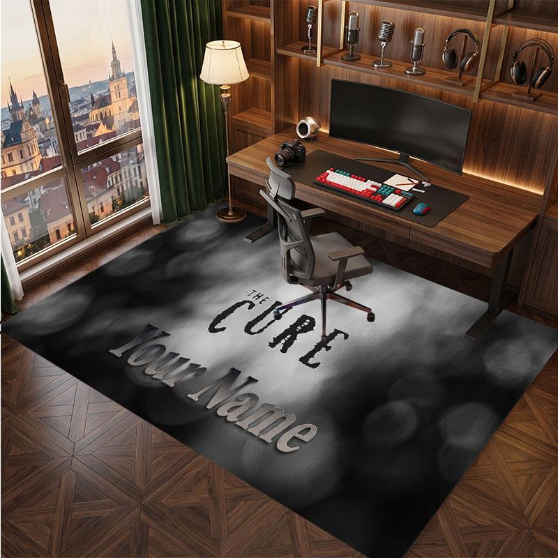 The Cure Personalized Crystal Velvet Carpet, Customized Name Text Soft Anti‑Slip Rug for Living Room Bedroom