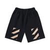 1019 Off-White 2026 Spring/Summer New OW Tape Slant Stripe Pattern Printed Men's and Women's Casual Loose Shorts