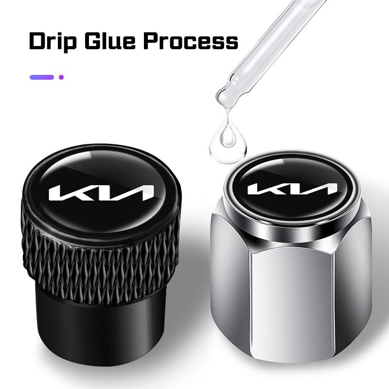 BTNPY1 4Pcs Car Wheel Tire Valve Cap Alloy Cover Accessories For KIA GT line Rio5 K5 K2 K3 k4 K8 Sportage Ceed Sorento Picanto Stinger