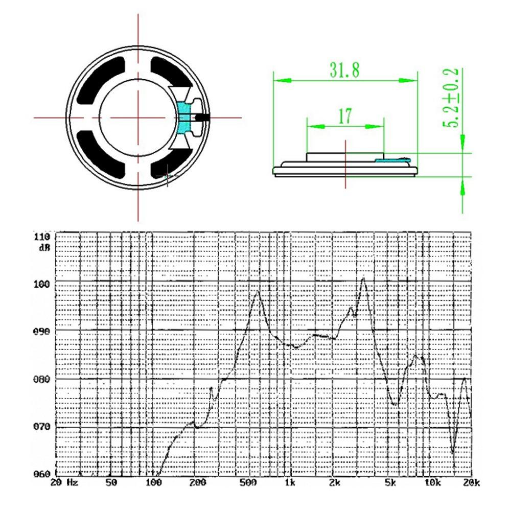 5 ШТ 0,5 Вт 8 Ом Динамик-рупор Диаметр 32 мм Усилитель звука 0,5 Ватт 8 Ом Толщина 5 мм Громкоговоритель для музыкальной шкатулки/ Рации
