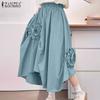 Women Casual Elastic Waist Loose A-Line Long Skirts