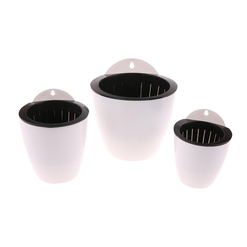 Настенный автоматический влагопоглощающий цветочный горшок для помещений, пластиковый цветочный горшок, сочный зеленый укроп, зеленое растение, цветочный горшок, декор