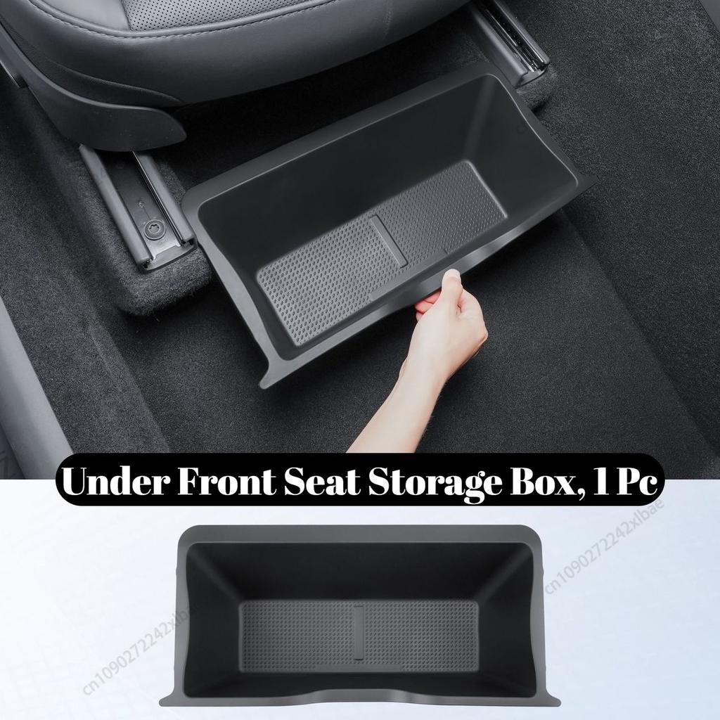 Under-seat storage box Seat storage Main and co-passenger car storage utility box accessories For Tesla Model YL 2026 2027