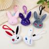 Dark Style Plush Rabbit Keyring Animal Halloween Key Rings Fluffy Backpack Pendant  Men Women
