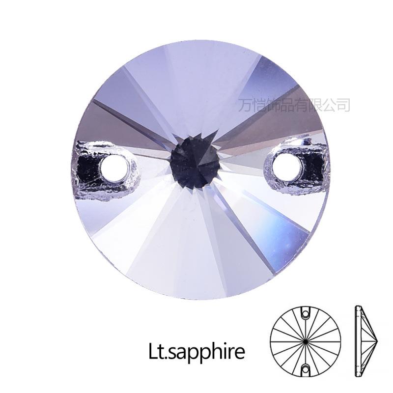 Gold Bottom Glass Hand Sewn Drill Satellite Double Hole, Flat Bottom Double Buckle Hand Sewn Drill Diy Clothing Accessories Accessories Rhinestone