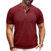 Men's Short Sleeved Textured Knitted Shirt T-shirt Pullover