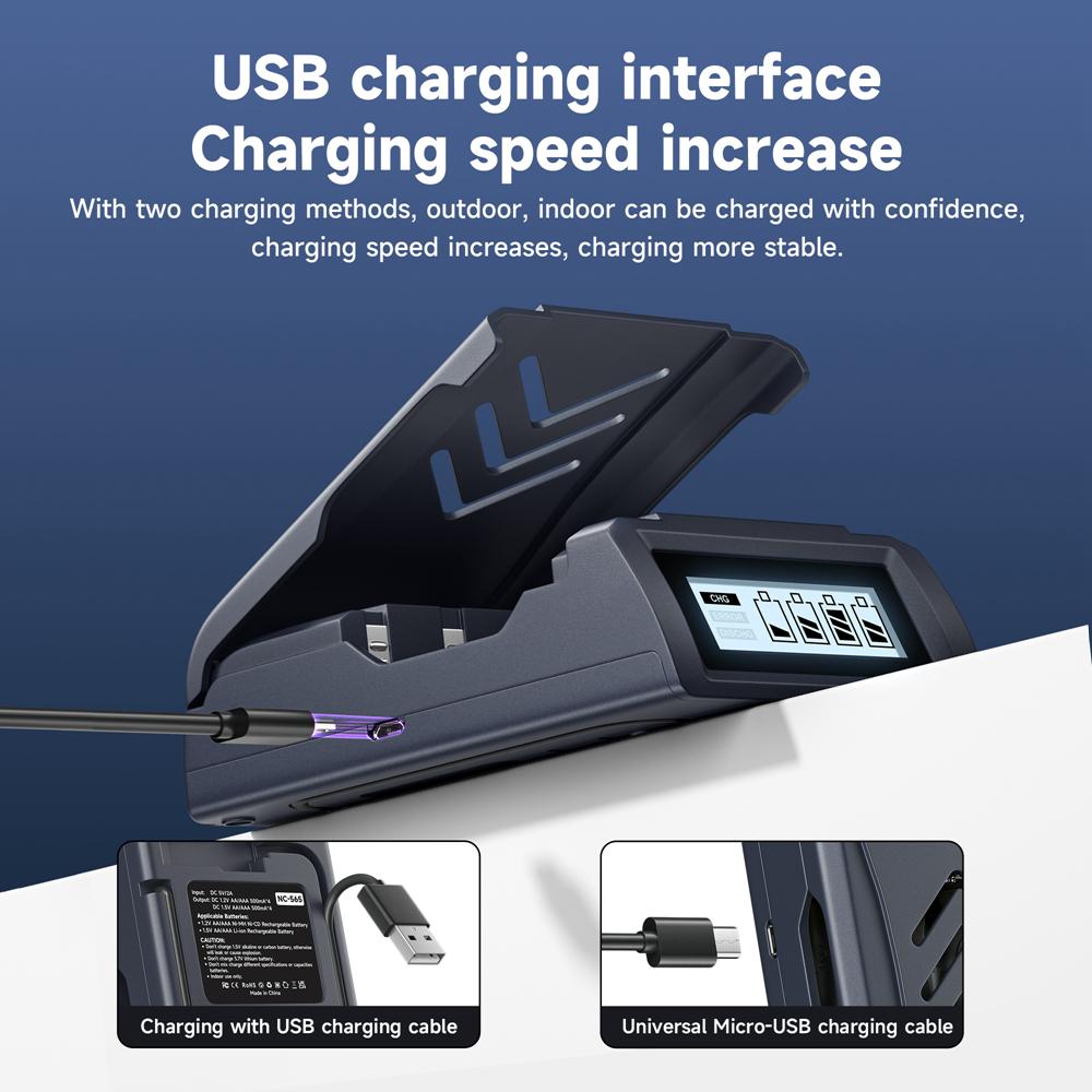 PALO 1,2 В NI-MH аккумуляторная батарея AA 3000 мАч AA NIMH 2A батареи с 4 слотами ЖК-USB зарядное устройство для батареи 1,2 В/1,5 В AA AAA