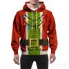 Men's And Women's Personalized And Creative Christmas Printed Long-sleeved Hooded Sweatshirt, Men's Fashionable Christmas Clothing, Casual Sports Top