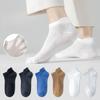 Men's Summer Thin Short Socks Solid Color Breathable and Sweat-absorbing Summer Mesh Boat Socks Summer Men's Sports Short Tubes