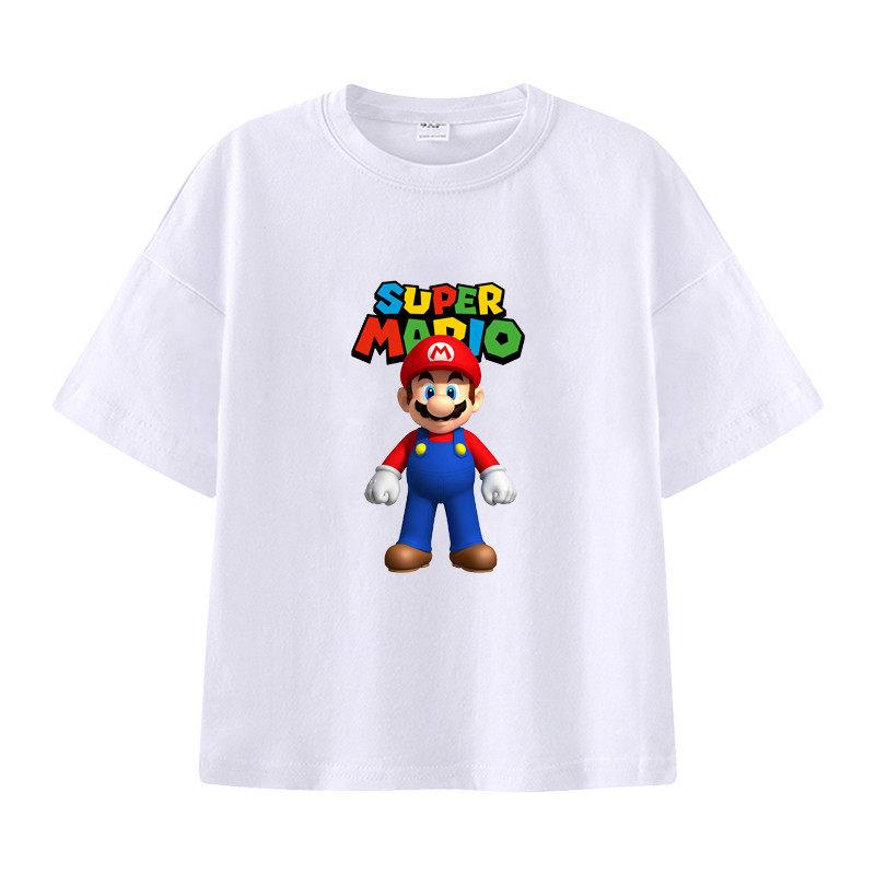 226 Super Mario Bros ShortSleeved Kids TShirt 100 Cotton Game Accessories for Girls Suitable for Students Boys Clothes